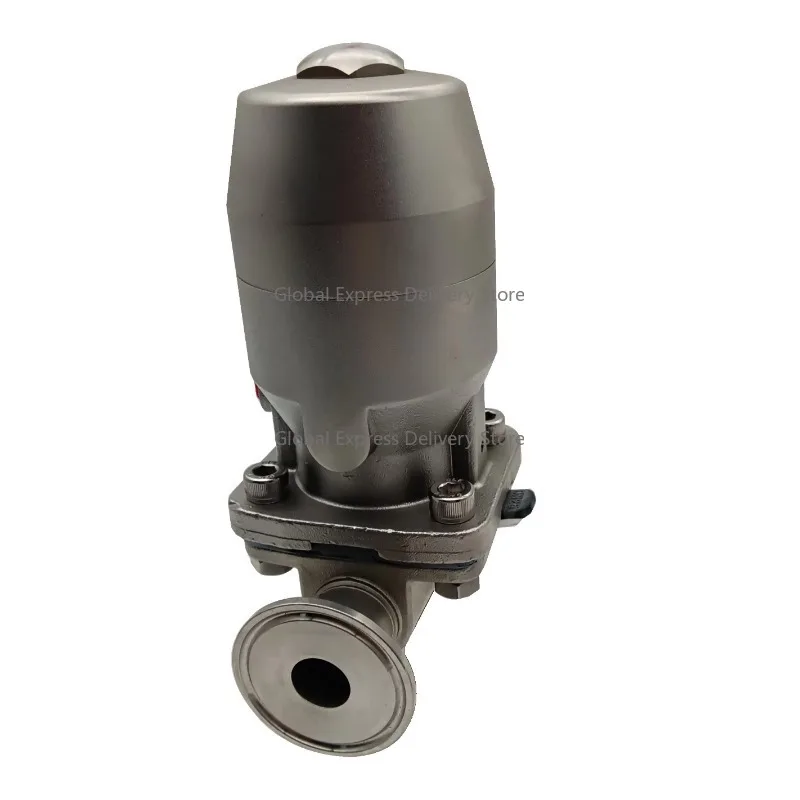 Sanitary Grade SS316L Tri Clamp Diaphragm Valve 38.1mm Pneumatic Air to Air Manual Food Grade Stainless Steel Straight Way Valve