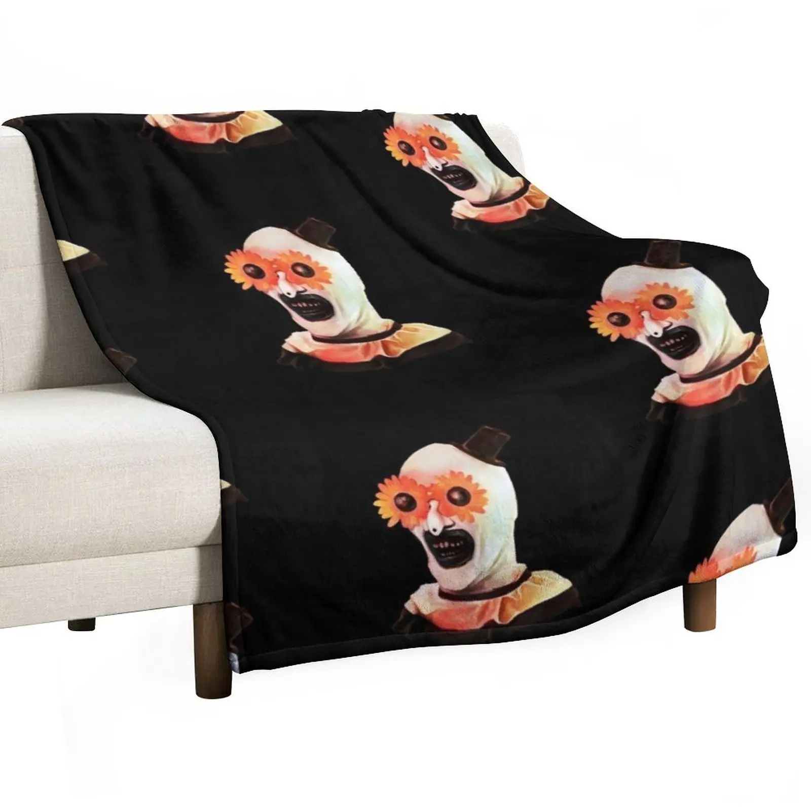 Art the Clown the creepy withe flower glasses Throw Blanket decorative Custom for sofa Flannel Luxury Throw Sofas Blankets
