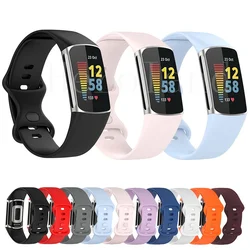 Wristband Bracelet For Fitbit Charge 6 5 Watch band Silicone Sport Replacement Strap For Fitbit Charge 5 6 Watch Correa