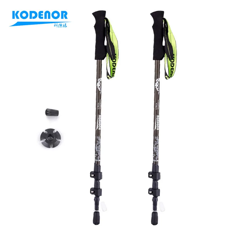 2pcs Walking Stick Carbon Cane 3 Sections 63-135cm EVA Straight Grip Handle Alpenstocks Outdoor Hiking Mountain-climbing