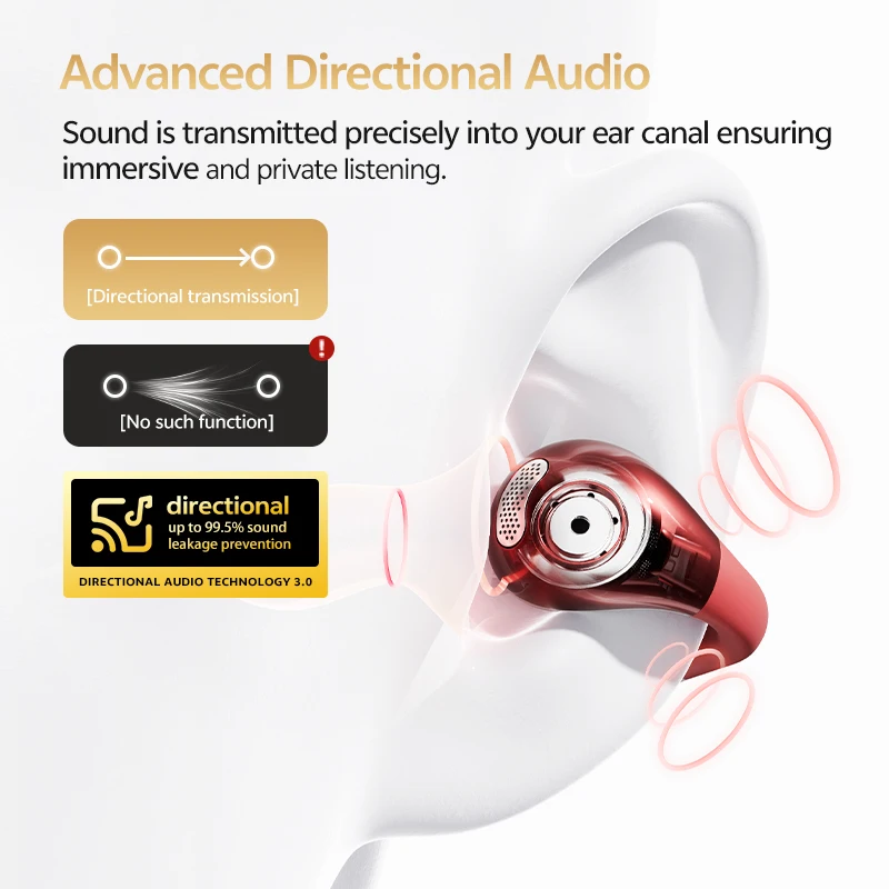 QCY Crossky C30S سماعات أذن لاسلكية مفتوحة عالية الدقة مع مشبك أذن LDAC سماعات أذن بلوتوث 6.0 مشبك على سماعات الرأس الرياضية OWS 40 ساعة