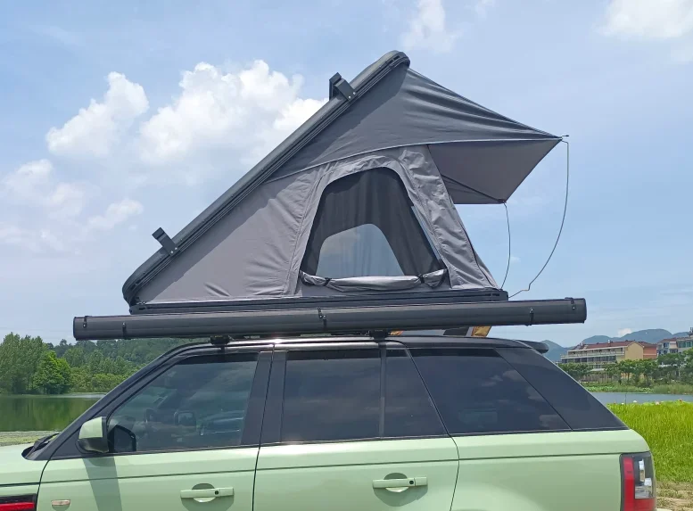 Camping Aluminum Rooftop Tent Car Triangle Clam Shell Hard Roof Top Tent For Sale