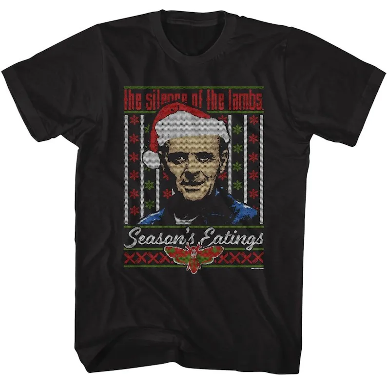 

Silence of the Lambs Silence Lecter Ugly Sweater Black T-Shirt