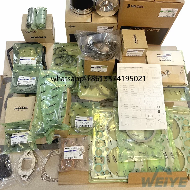 

Full Gasket Kit for Doosan Daewoo Develon DE08T 150115-00005 Engine Spare Parts Engine Repair Kit Doosan Parts Gasket Set