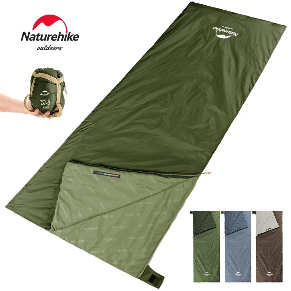 

Спальный мешок Naturehike LW180, ультралегкий портативный, водонепроницаемый, хлопковый, летний, для отдыха на открытом воздухе, конверт