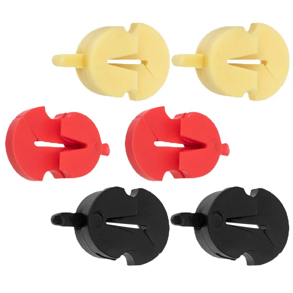 

6 Pcs Violin Mute Instrument Parts Full Size Black Stringed Small Accessories Component Round for Rubber Practice