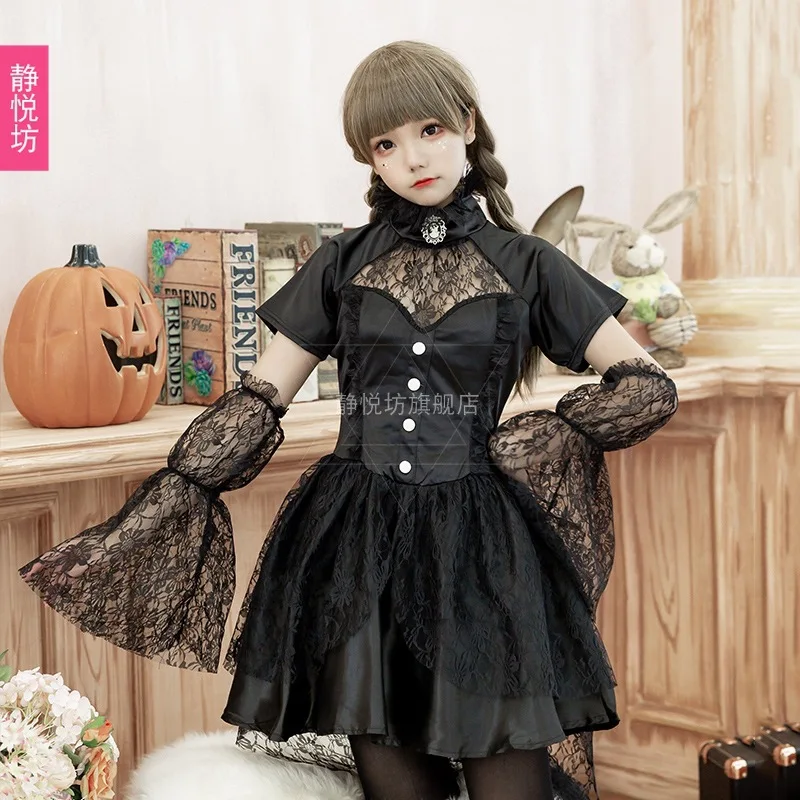 Womens Dresses Halloween Adult Cost Nightclub Bar Dark Midi Dress Switch Death Party Cost Goth Fashion Women Dress 2024