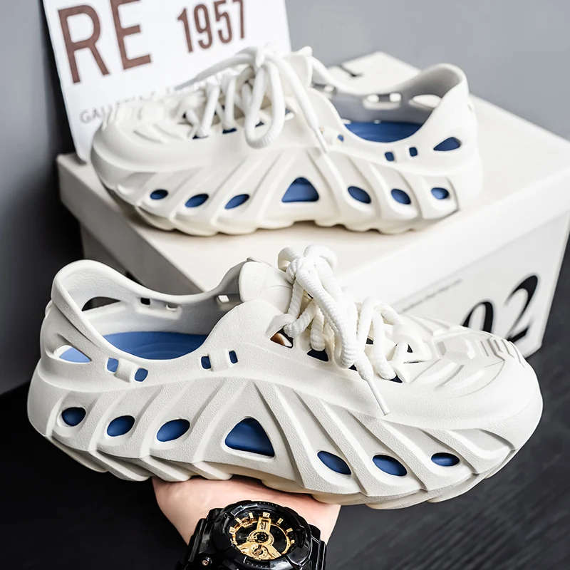 

Летние уличные пляжные сабо из ЭВА, садовые тапочки, шлепанцы с отверстиями, пляжные сандалии на платформе, парные домашние мягкие тапочки для ванной