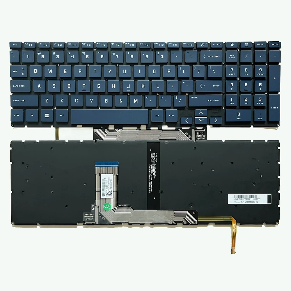 Latin French Keyboard 16 d Eua Francês hp Victus 16t-d 16-d0013dx 16-d0030 16-d0128tx 16-d0129tx 16-e gu 16-e0010nr 0078ur Tpn-q263 us sp