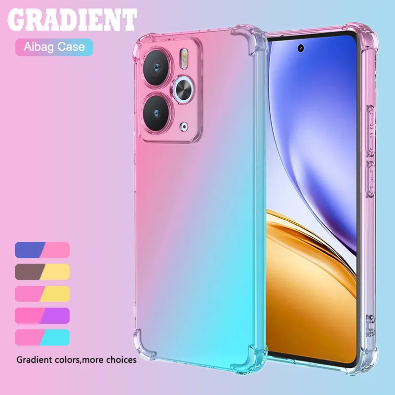 New Airbag Shockproof Gradient TPU Case for Realme 14 15 5G Realme 14T 15T Protective Cover Back Shell Coque Fundas