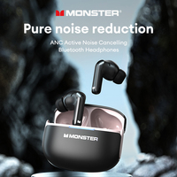 Monster D02 Wireless Bluetooth 6.0 Earbuds Music Game Dual Mode HD Sound TWS Earphones 28H Playtime AI Noise Cancelling Headset