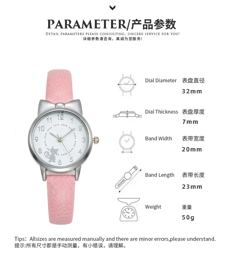 Детские часы с изображением кота, кварцевые часы, подарок для девочек, милые наручные часы с героями мультфильмов, светящаяся стрелка, детские часы для женщин, Relogio