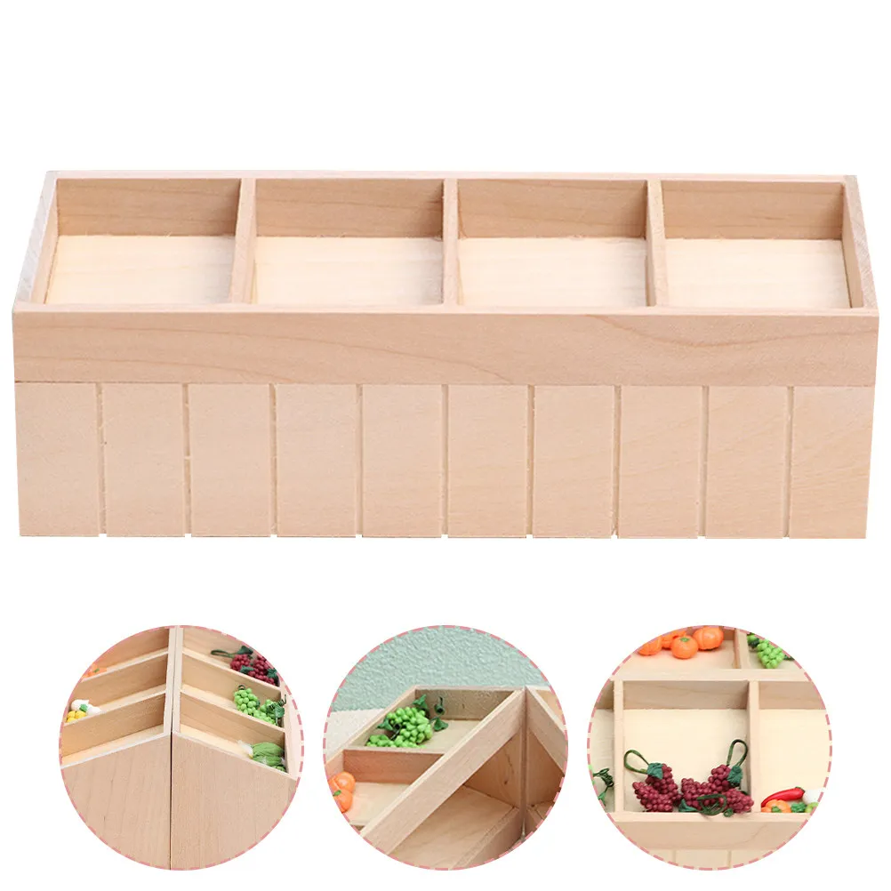 

Tiny Wooden Miniature Vegetable Display Stand for Dollhouse Decor Mini House Decoration Wooden Furniture Accessory Lifelike