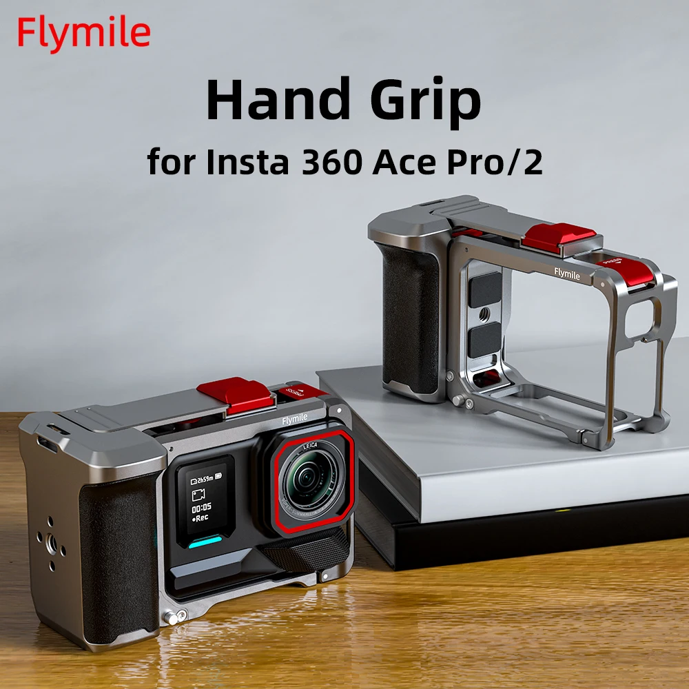 Flymile Ace Pro 2 Handgriff-Set Metallkäfig für Insta360 Ace Pro 2 Straßenfotografie-Griff Erweiterungsadapter Video-Zubehör – Detail 1