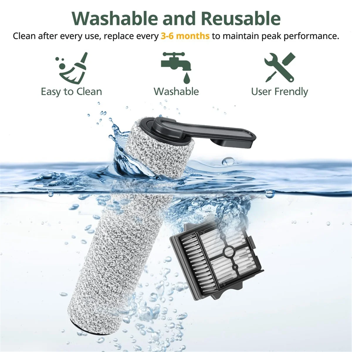 コードレスウェットおよびドライ掃除機の交換部品,Tinecoフロアone s5 pro 2