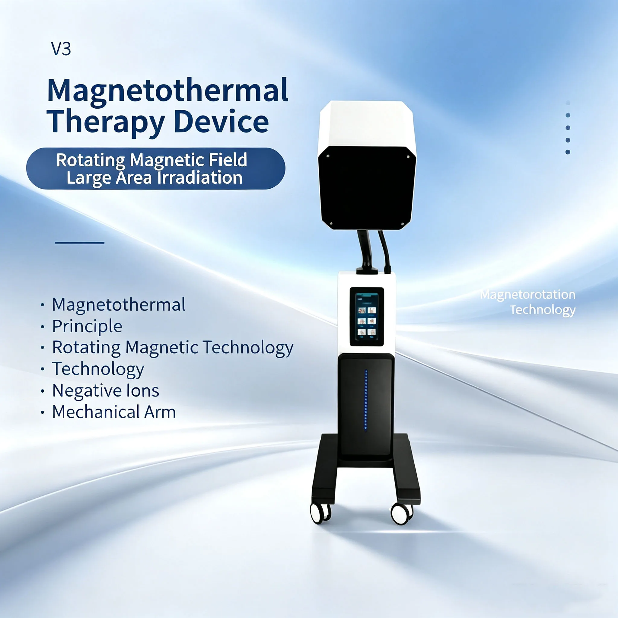Dual volume Rotating Magnetic Terahertz Cell Hyperthermia Device V3 Particle Fusion Thermal Moxibustion Energy Meter