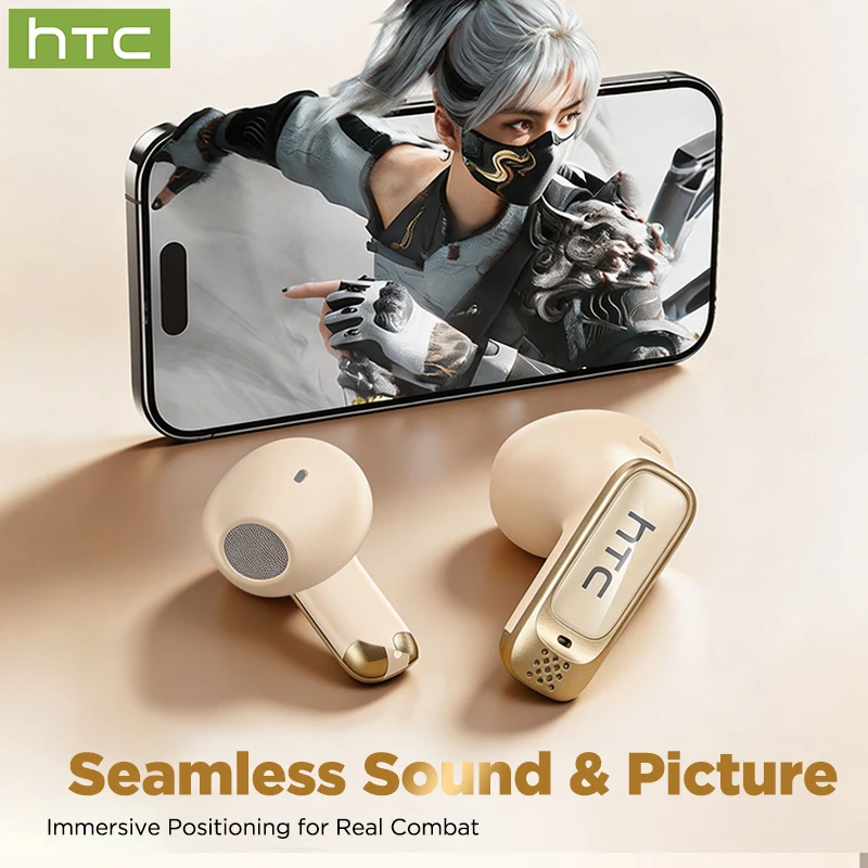 HTC NE72 TWS AI Translator Earbuds Real-Time Languages Translation Bluetooth Wireless Earphones Low Latency Speaker With Mic image 4