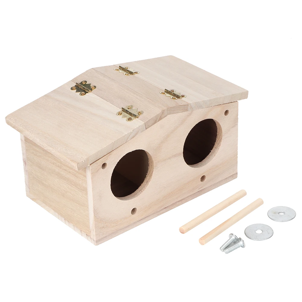 Wooden Pet Bird Nests House Breeding Box Cage Outdoor Birdhouse Accessories for Parrots Swallows