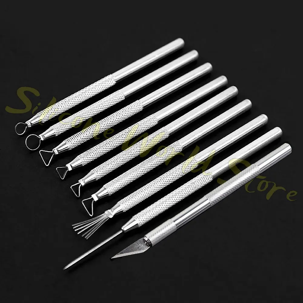 SW 1/3/6PCS 7 Pins Feather Wire Texture Ceramics Tools Carving Knife Detail Needles DIY Clay Sculpting Modeling Pottery Tool