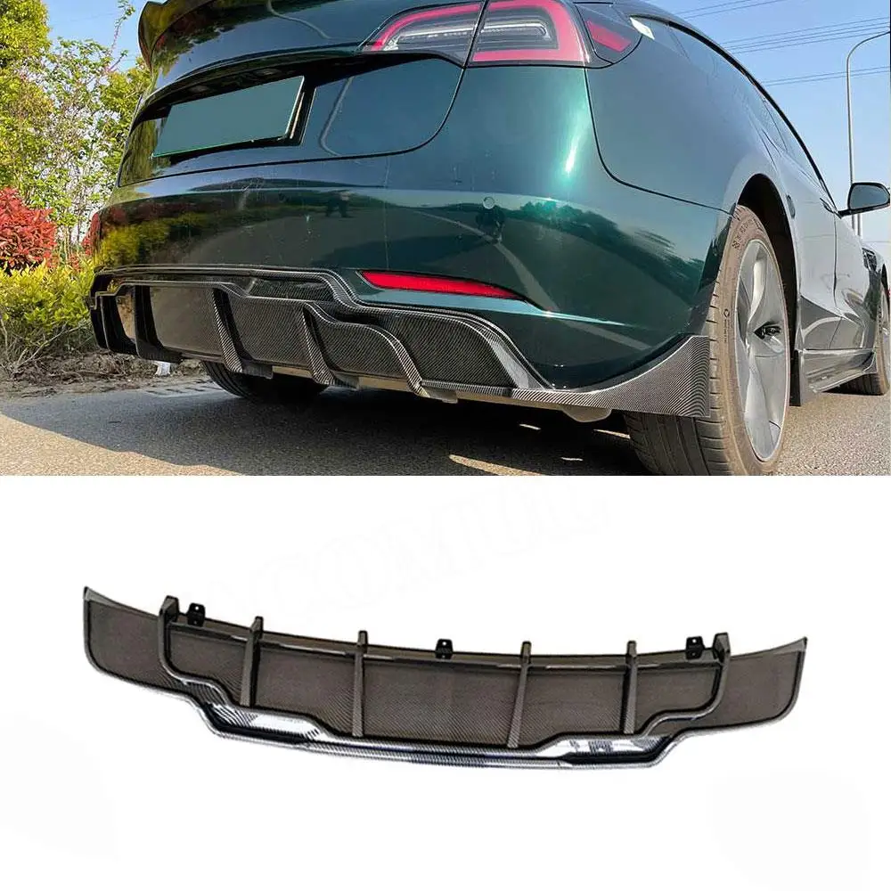 

VACOMUL ABS Rear Bumper Lip Diffuser For Tesla Model 3 Rear Lip Chin Spoiler Splitters Bodykit Rear Bumper Guard
