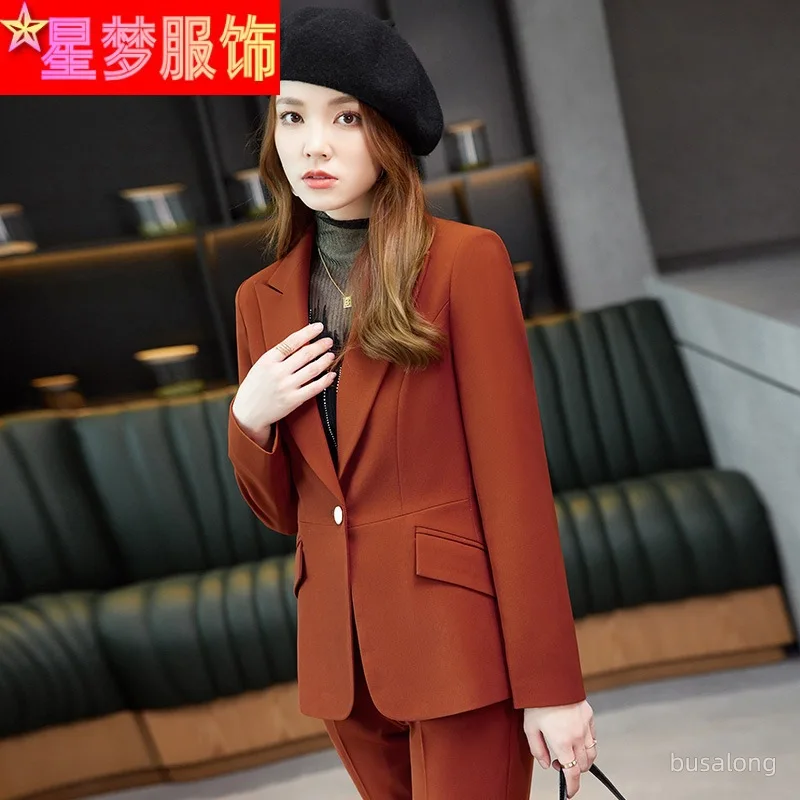 Suit New Stylish Graceful Simple Commuter Autumn and Winter Goddess Temperament Ol Professional Tailored Suit Overalls Suit