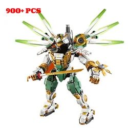 900+PCS Technical Ninja Lloyd Titan Mechanical Warrior Robot Mecha Building Blocks Classic Movie Model Toys For Children Gift