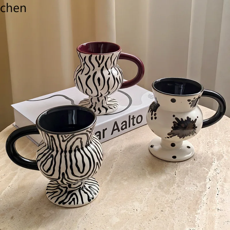 Hxl hand-painted tree ring coffee cup exquisite tea cup and saucer set ceramic