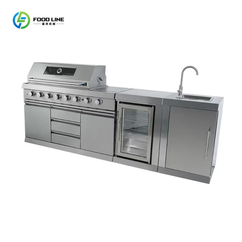 Outdoor Garden Grill Set 6 Piece Pizza Barbecue Fruits Vegetables Grilling Equipment Heavy Duty Stainless Steel Custom