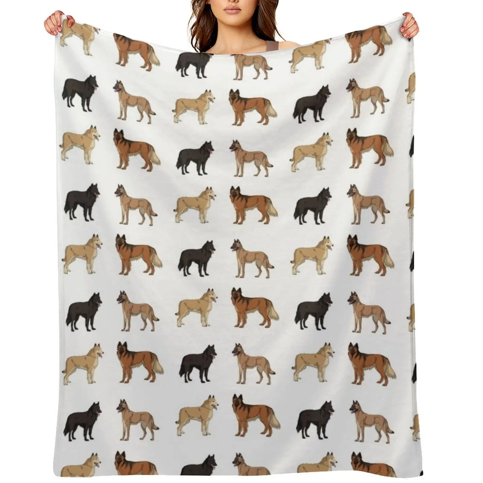 

Set - Belgian Shepherds Throw Blanket Blankets For Sofas Travel Extra Large Throw Cute Blankets