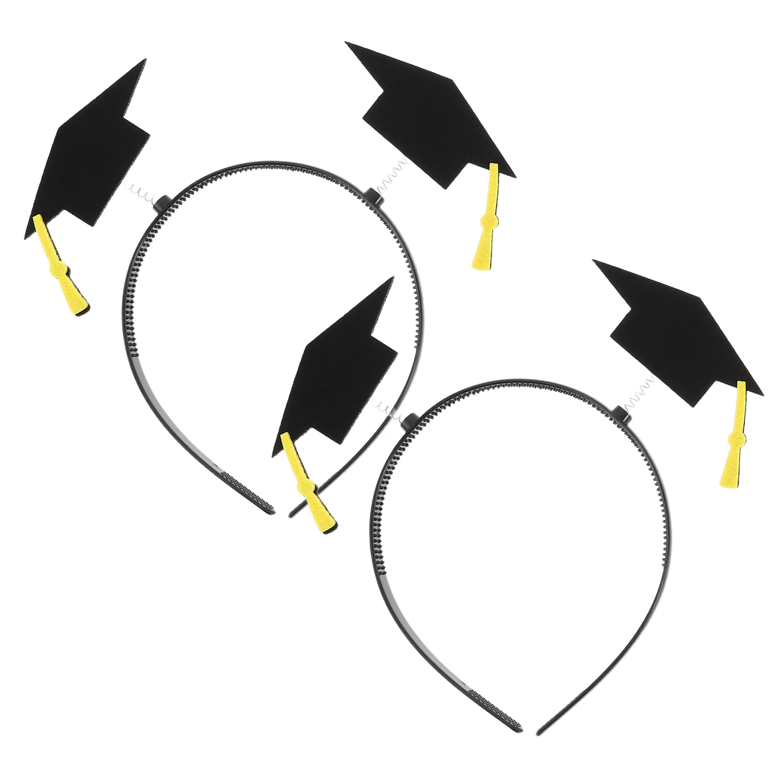 

2pcs Graduation Cap Headband Lightweight Prom Party Hairband for Grad Season Secure Fit School Hair Accessories Graduation Ball