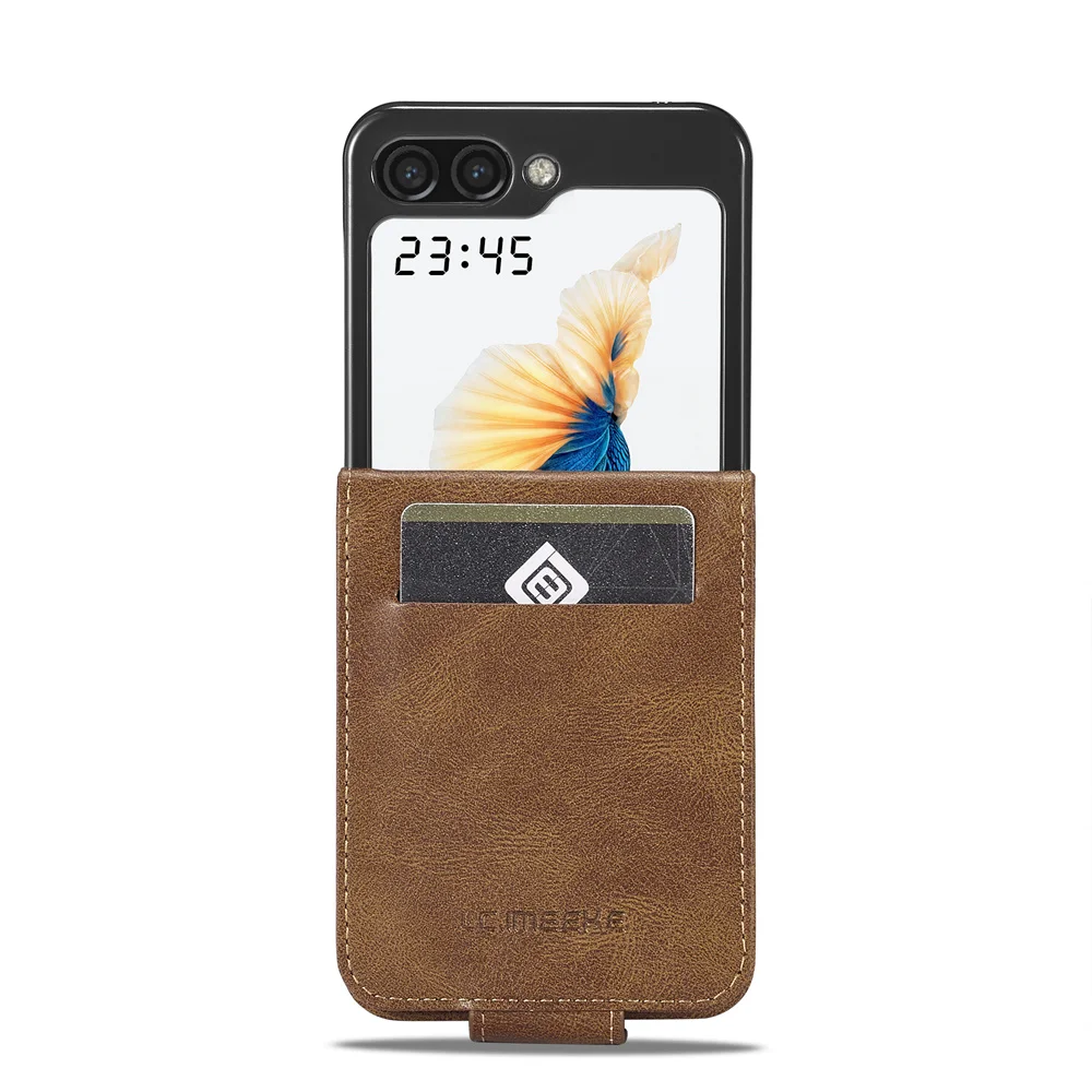 Funda de teléfono tipo billetera con bloqueo RFID, tarjetero para Samsung Galaxy Z Flip 7 6 5 4 3 Flip7 Flip6 Flip5 Flip4 Flip3 5G