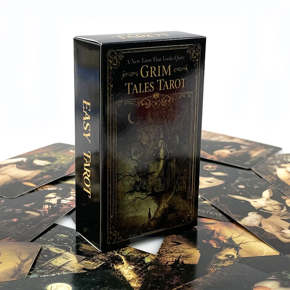 Jeu de cartes de tarot Grim Tales, cartes de tarot gothiques vintage Grimm, jeu de société de divination sur le thème de la fantaisie sombre, cartes de lecture du destin sur le thème des histoires
