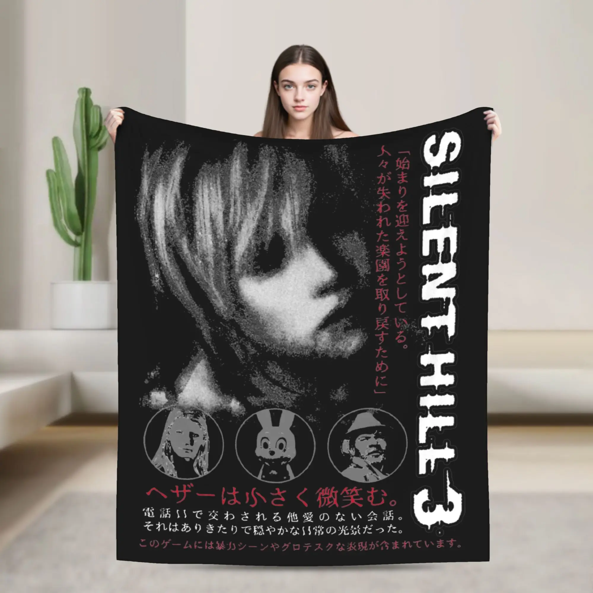 Silent Hill 3 Blanket Fleece Printed Halloween Horror Multi-function Super Warm Throw Blankets for Sofa Car Plush Thin Quilt