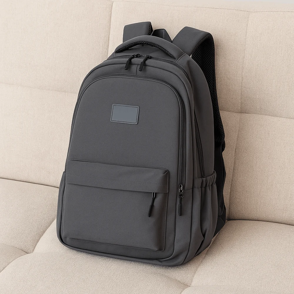Solid Color Laptop School Bag zipper Large capacity Large Capacity Backpack Waterproof Wear-Resistant College Backpack Men Women