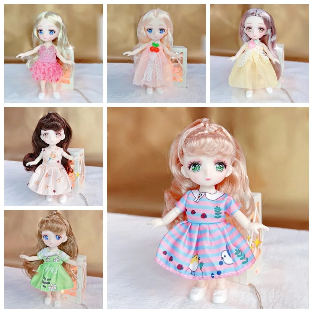 Movable Joint 16cm Anime Eyes Toys Dolls Ball Jointed Body Colorful Kawaii Bjd Doll Kawaii Lovely Cute Bjd Anime Doll