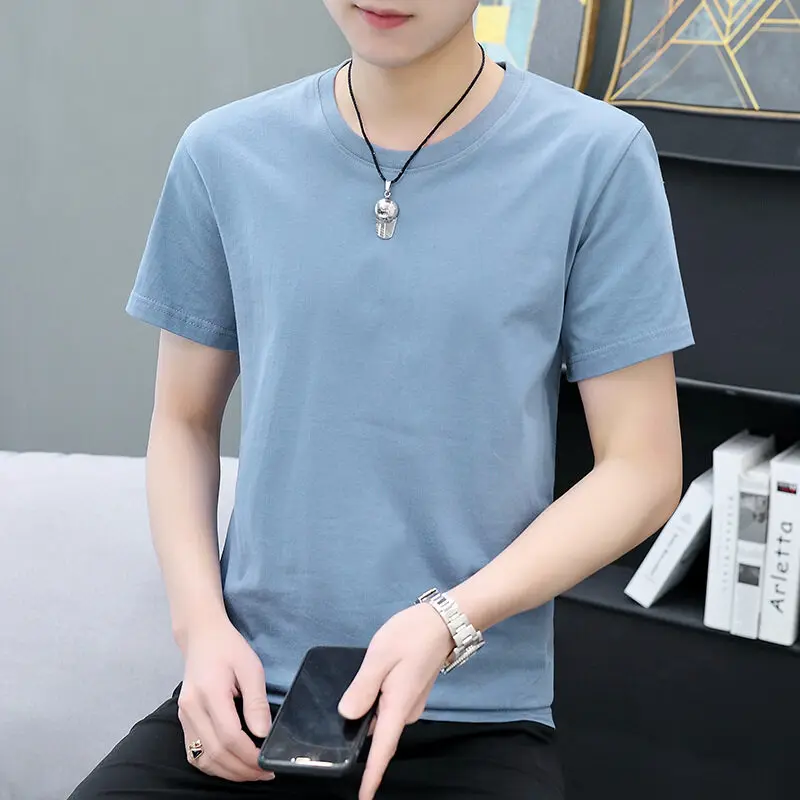 Fashion O-Neck Casual Solid Color Short Sleeve T-Shirts Men's Clothing 2024 Summer New Loose Korean Tops All-match Tee Shirt