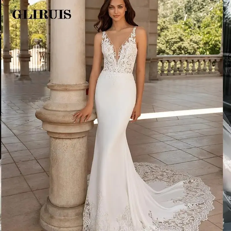 beach-wedding-dresses-white-for-women-2022-custom-made-a-line-spaghetti-appliques-bridal-gown-vestidos-de-novia-tull-country