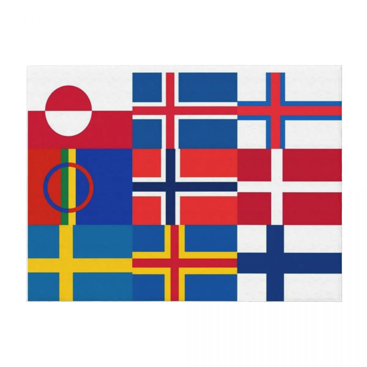 

Nordic Flags Geo East to West Throw Blanket Loose Summer Custom Thermal Blankets