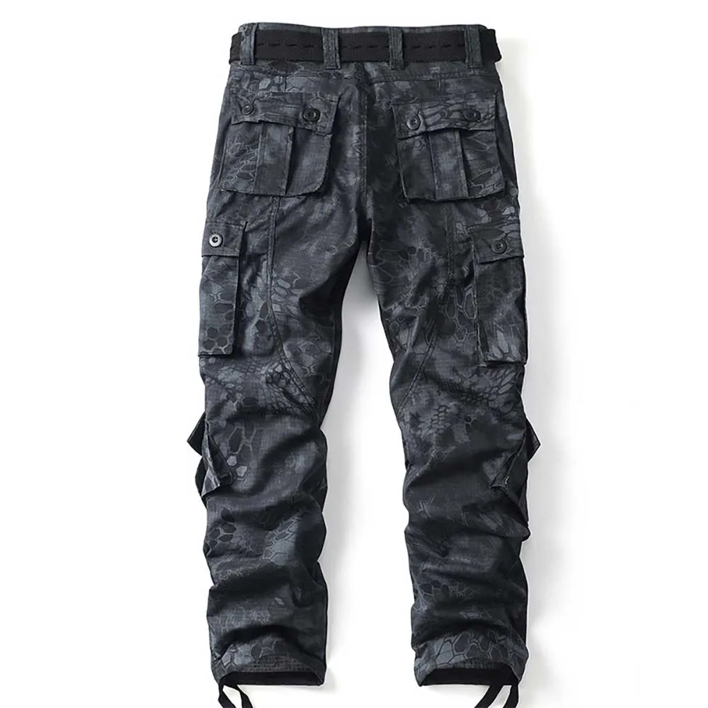 Fashion Style Cargo Pants Men Casual Loose Baggy Straight Trousers Durable Camouflage Clothes