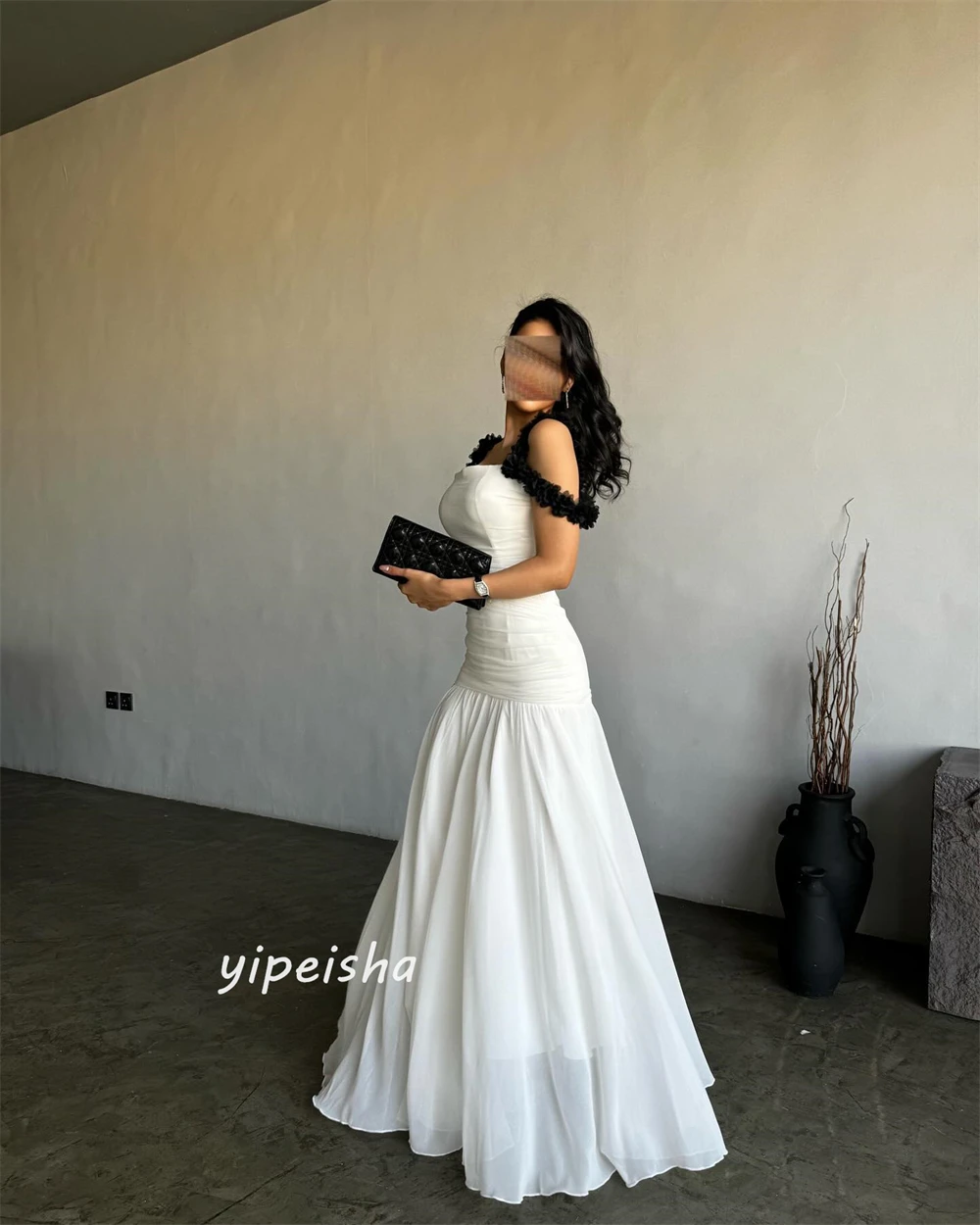 Jiayigong Sparkle Exquisite  Modern Style Formal Evening Dresses Off The Shoulder A-line Draped Floor-Length Satin  