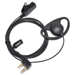 D-Shape Walkie Talkie Earpiece,2-pin Two Way Radio Headset with PTT Mic for Kenwood Retevis Quansheng Baofeng UV-K58 UV-5R UV-82