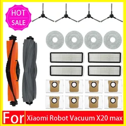 For Xiaomi Robot Vacuum X20 Max / D109GL Parts Accessories Main Brush Side Brush Hepa Filter Mop Cloth Dust Bag Replacement