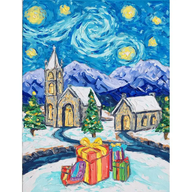 

GATYZTORY Diy Painting By Numbers Kits 40x50cm Christmas Landscape Picture Drawing With Numbers Handpainted Personalized Gift