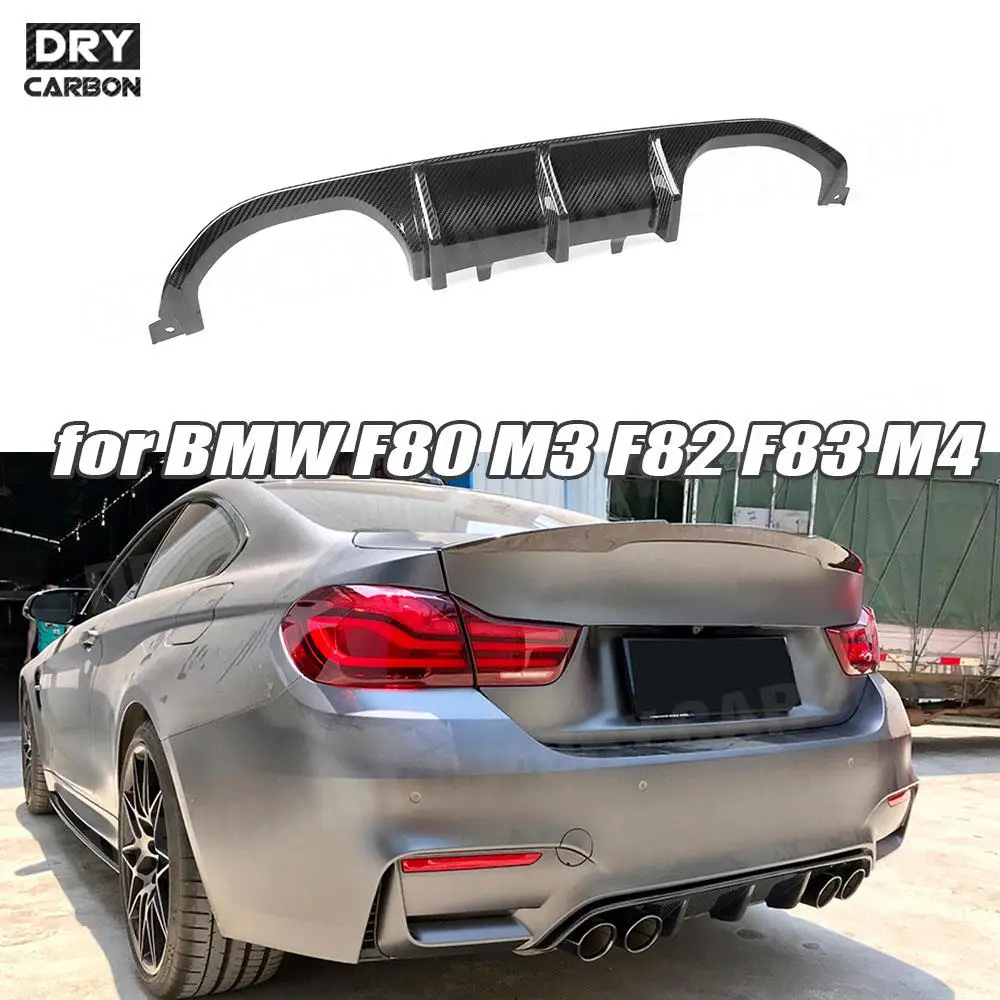 

Dry Carbon Fiber M Style Rear Bumper Lip Diffuser Spoiler for BMW 3 4 Series F80 M3 F82 F83 M4 2014-2019 FRP Black Bumper Guard