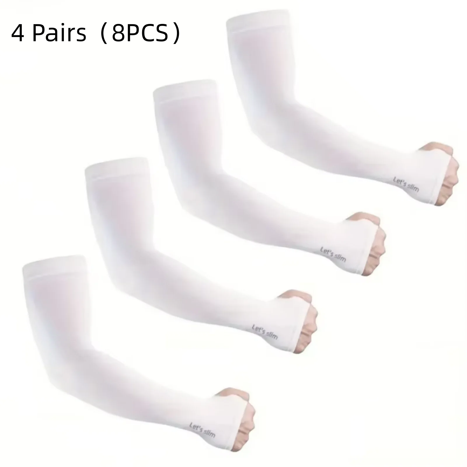 4 Pairs Summer Ice Silk Sun Protection Ice Sleeve Unisex Fashion Outdoor Sports Cycling Driving Sun Protection Arm Sleeve image 3