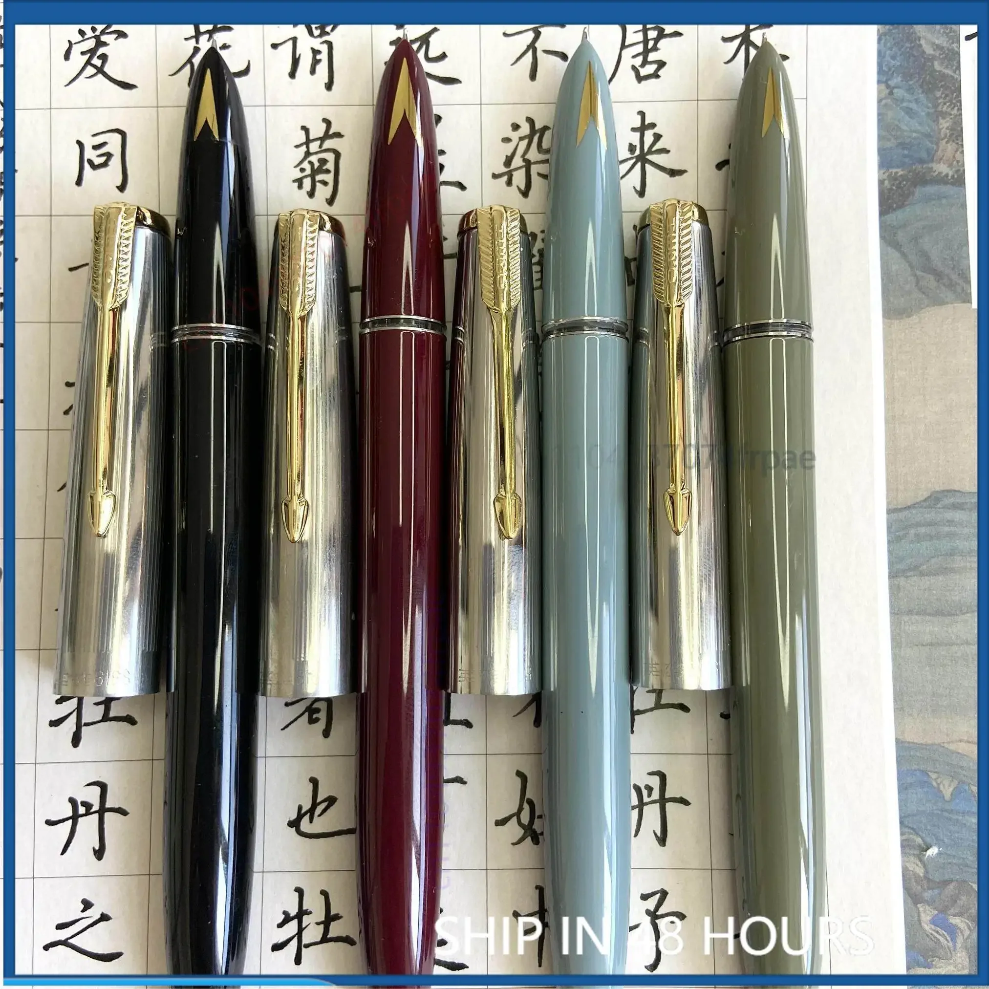 For Hero 616S Pen Large Iridium Tip Hand Grind 1.0 Wide Naginata Nib Smooth Student Office Chinese Calligraphy Practice Pen