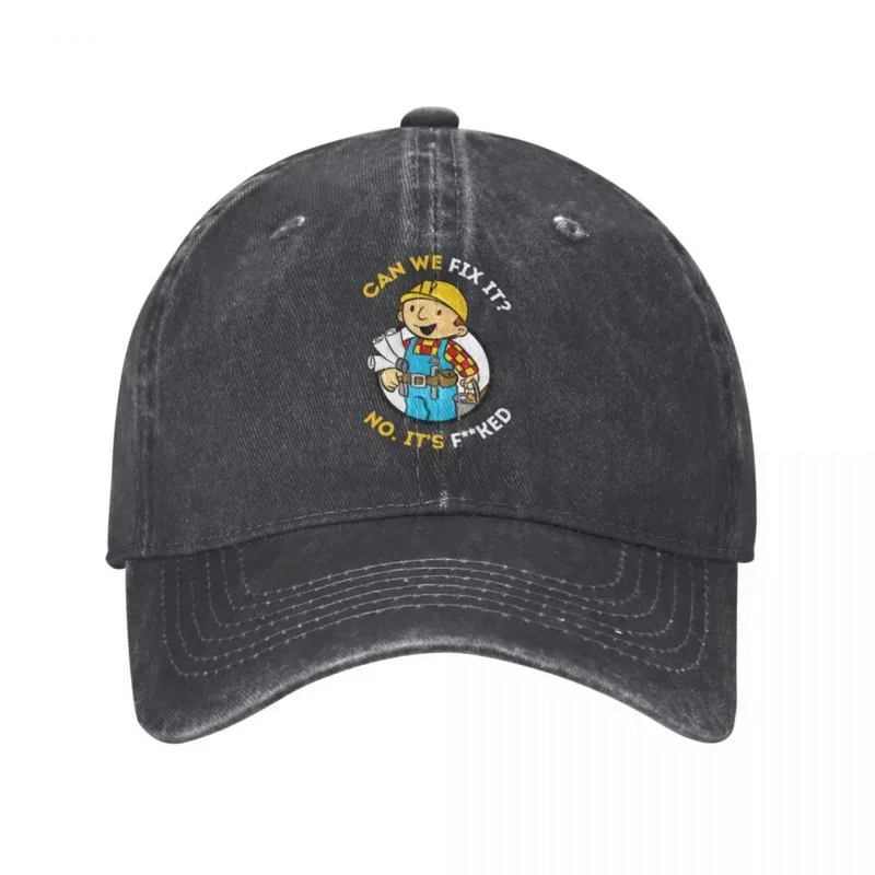 Bob The Builder Czapki z daszkiem Classic Distressed Washed Can We Fix It Funny Repair Man Czapka przeciwsłoneczna Unisex Outdoor Summer Caps Hat