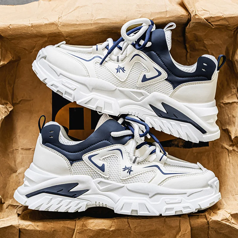 

LiveDay Summer Sneakers For Men Youth Flat Bottom Anti-Slip Wear-Resistant Breathable Sports Height Increased Casual Shoes