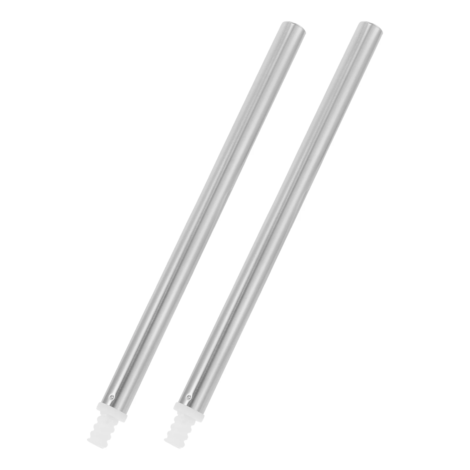 

2 Pcs Scrub Brush Toilet Accessories Handles Connector For Pole Replace Self-locking Head Adapter Heads Silver