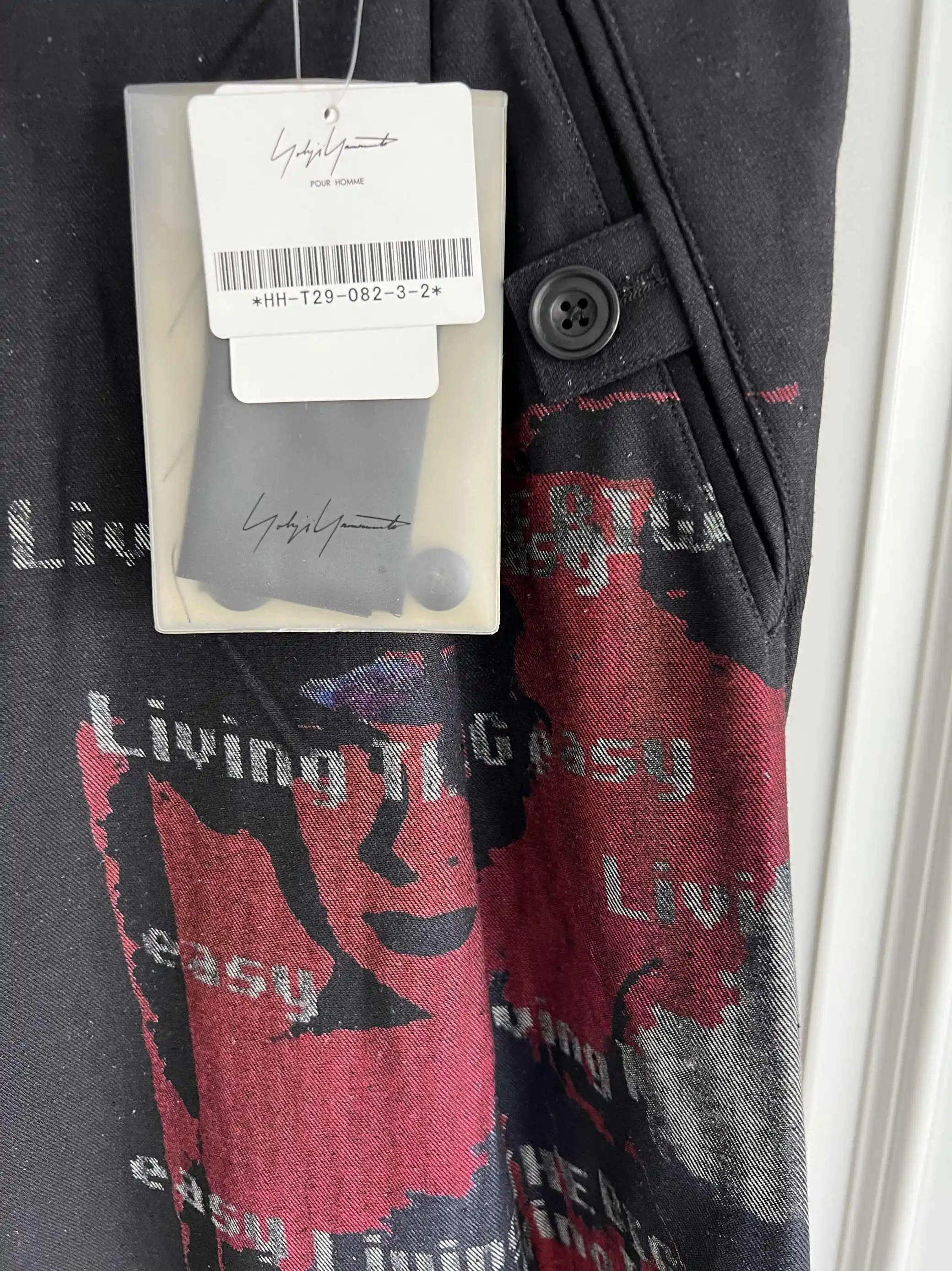 Pantaloni a gamba larga stampati in puro cotone dal design originale TOP-YAMAMOTO